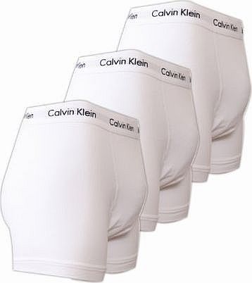 Calvin Klein Cotton Stretch 3-Pack Trunk U2662G (Large, White)
