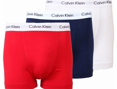 Cotton Stretch Boxer Trunks Navy/White/Red Large