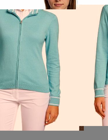 Calvin Klein Golf Womens Cardigan Sweaters - Impulse Blue/White, Small