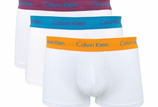 Calvin Klein Mens 3 Pack of Tipped Waistband Boxer Trunks White M