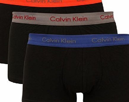 Calvin Klein Mens 3 Pack Tip Waistband Boxer Trunks Black M