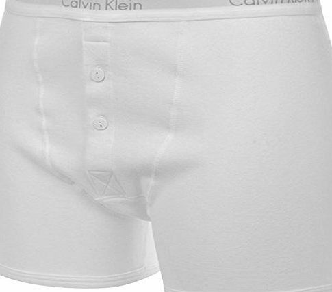 Calvin Klein Mens Classic Button Briefs Bottoms Boxers Underwear Lingerie White M