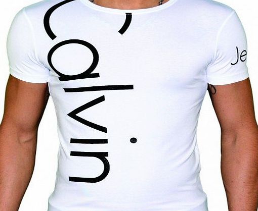 Calvin Klein Mens Logo T-Shirt white white Small - white - Small
