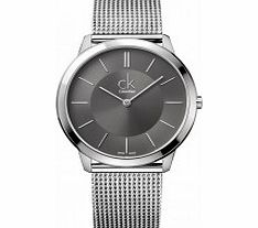 Calvin Klein Mens Minimal Grey Silver Watch