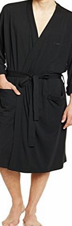 Calvin Klein Mens Plain Robe, Black, Small / Medium