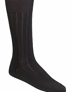 Rib Socks, Pack of 3, One Size, Black