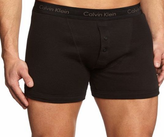 Underwear CK Mens Button Fly Boxer Brief (MEDIUM, BLACK)