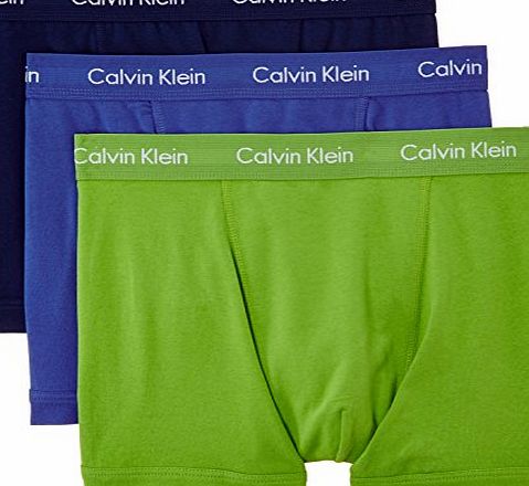 Calvin Klein Underwear Mens 3P Trunk Plain Boxer Shorts, Multicoloured (Fresh Lime/Cobalt Water/Preim), X-Large