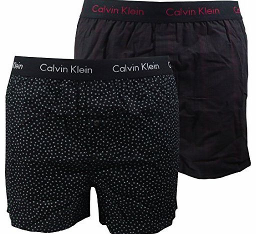 Calvin Klein Woven Boxer Short (2 Pack) (Small, Dylan Plaid)