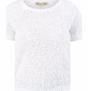 White Fluffy Boxy T-Shirt 3264252