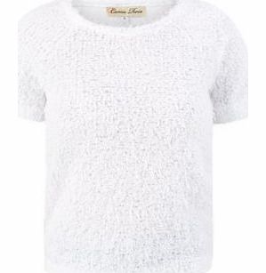 White Fluffy Boxy T-Shirt 3264253