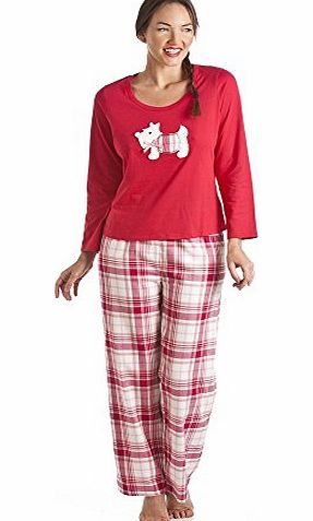 Camille Womens Ladies Red Scotty Dog Pyjama Set 12
