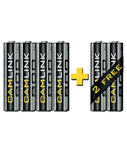 AAA Rechargeable Batteries - 4 2 Free Pack