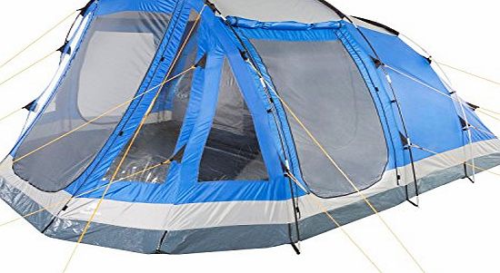 CampFeuer - Tunnel Tent, spacious Camping Tent, 510x360x210 cm, blue/grey
