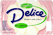 Campina Delice Strawberry Dessert with Cream