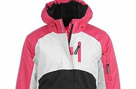 Campri Kids Ski Jacket Girls Childs Snow Coat Hooded Winter Skiwear Clothing Pink/White 9-10 (MG)