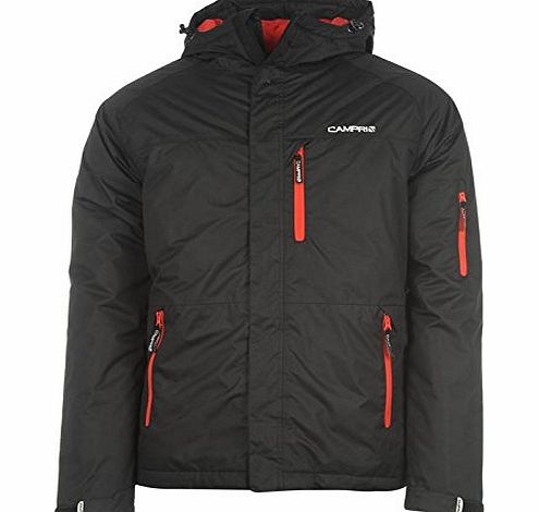 Campri Mens Ski Jacket Snow Skirt Coat Zip Hooded Winter Skiwear Clothing New Black/Red M