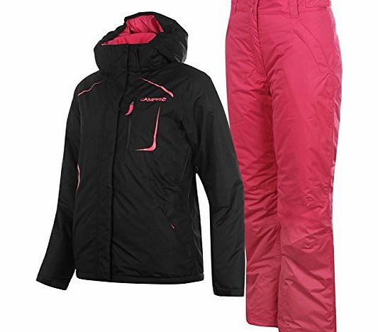 Womens Ski Set Ladies Snowboard Winter Sport Outdoor Jacket amp; Salopettes Black/Pink 10 (S)