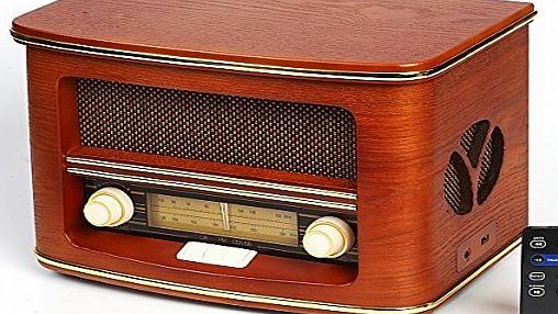 Camry Nostalgic Wooden Radio Vintage Design System CD MP3 Player USB