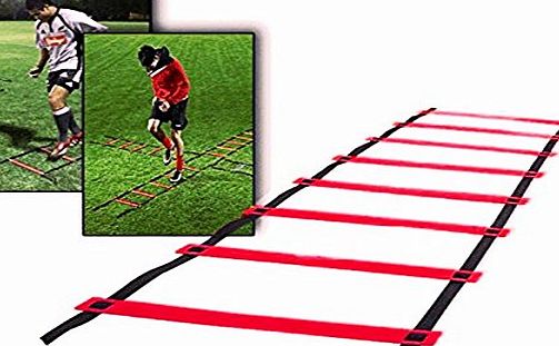 CAMTOA Agility Ladder, Speed Training Ladder,Speed Training Kit-9-rung, Quick Wellness Adjustable Flat, 5m Length for Soccer, Speed, Football Fitness Feet Training Serious Sports with Free Carry Bag R