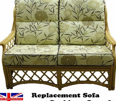 Hump Back NEW CANE SOFA CUSHIONS Conservatory Wicker Rattan Furniture by GILDA (Chelsea Beige with Self Piping)
