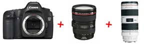 Canon Digital SLR Camera Kit - EOS 5D with EF 24-70 f/2.8L USM and EF 70-200 f/2.8L IS USM Lenses - UK Sto