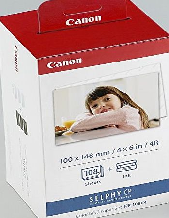 Canon KP-108IN Ink and Paper Set for Selphy CP Series Photo Printers