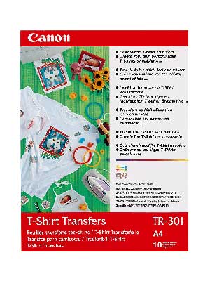 canon Paper - TR-301 (Replaces TR-201) T-Shirt Transfer Material A4 (10 Sheets)