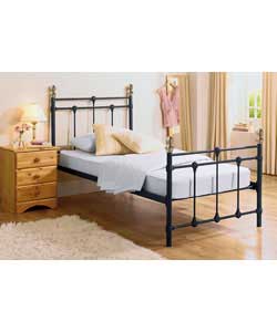 Canterbury Black Single Bedstead with Pillow Top Mattress