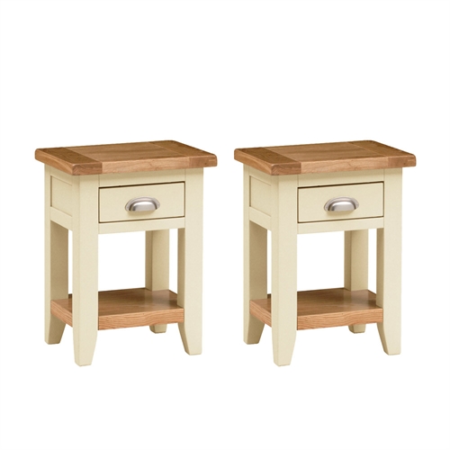 Canterbury Cream Set of 2 Small Bedside Tables