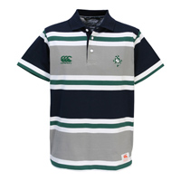 Canterbury Ireland Striped Rugby Polo Shirt 2007/08.