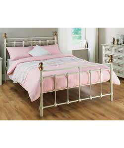 Ivory Double Bedstead with Cushion Top Mattress