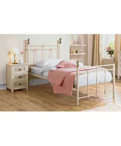Ivory Single Bedstead with Cushion Top Mattress