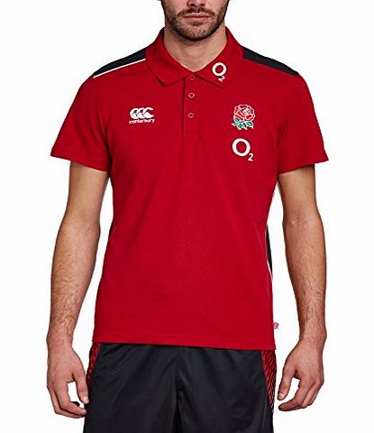 Canterbury Mens England Cotton Training Polo - Crimson Red, Medium