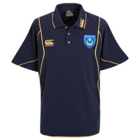Canterbury Portsmouth Elite Cotton Polo Shirt - Navy/Gold.