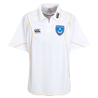 Canterbury Portsmouth Elite Dry Polo Shirt - White/Gold.