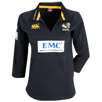 Wasps Rugby Home 3/4 Sleeve Rugby Shirt - Womens.