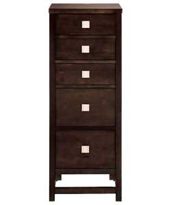 Canton 5 Narrow Drawer Chest - Dark Walnut