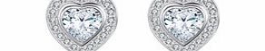 Carat 1934 Rhodium-plated crystal heart earrings