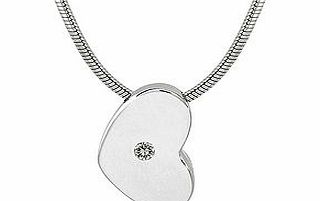 Silver chunky heart zirconia pendant
