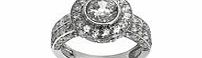 Carat 1934 Silver crystal encrusted ring
