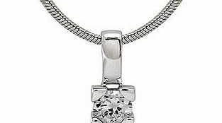 Silver-tone crystal square pendant