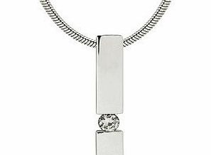 Silver-tone long crystal pendant