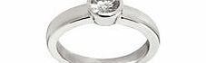 Carat 1934 Silver-tone round crystal ring