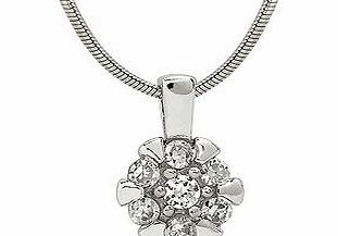 Silver zirconia flower pendant