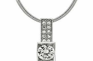 Silver zirconia long pendant