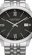 Caravelle New York Mens Black Steel Watch
