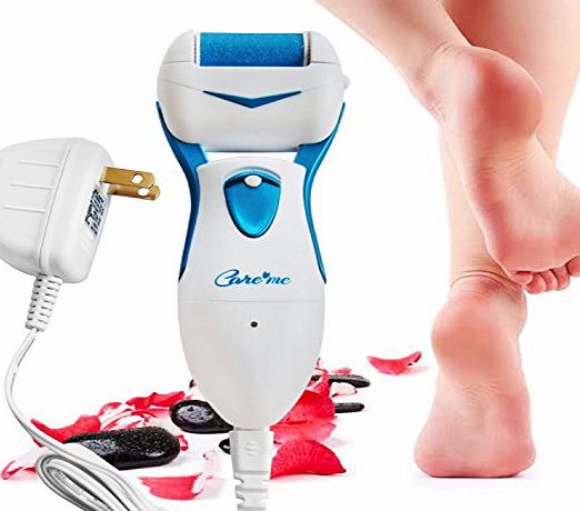 Care me Powerful Electronic Foot Pedicure Hard Skin Remover (UK Plug) - #1 Best Selling Electric Foot File in USA - Effectively Removes Calluses, Dry, Dead, Hard Skin on Heels - Professional Foot Spa Like Smo
