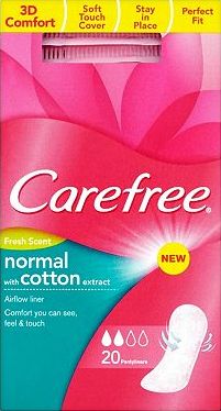 Carefree, 2041[^]10041131 Breathable Fresh Pantyliners 20 Pack