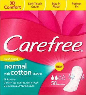 Carefree, 2041[^]10087071 Breathable Fresh Pantyliners Economy 58